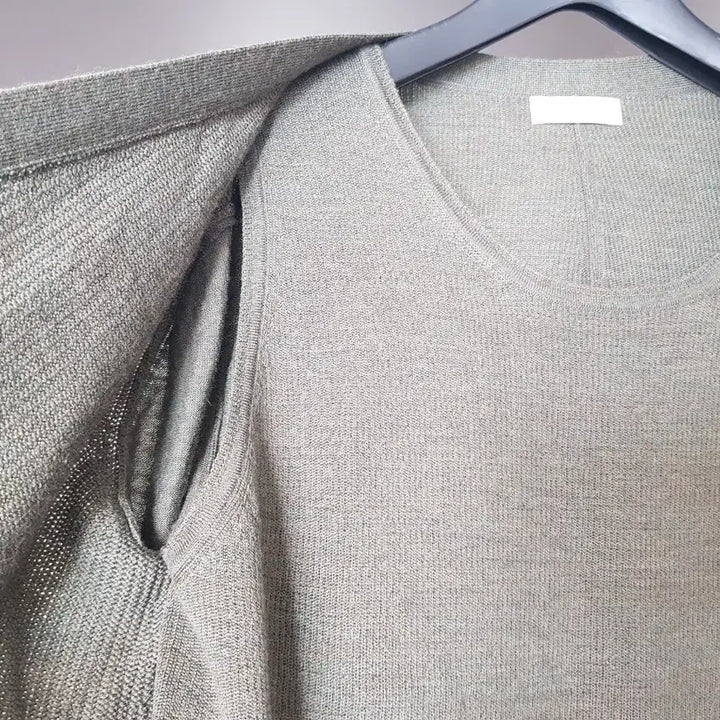 [BUNJANG] Time Silk-Blend Layered Long Knit / 타임 실크배색 레이어드 롱니트