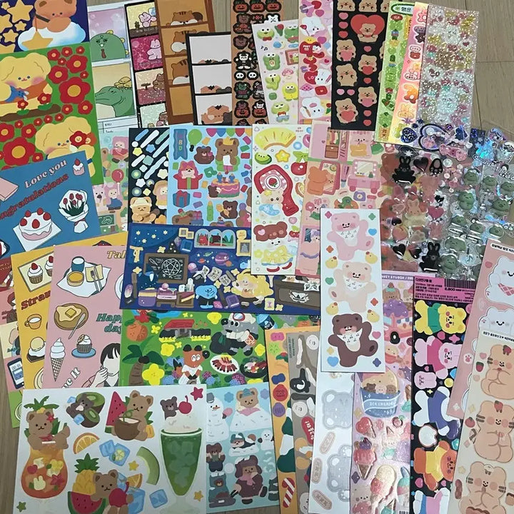 [BUNJANG] Stationery Bundle Set / 스티커 처분 (다꾸스티커 씰스티커 엽서)