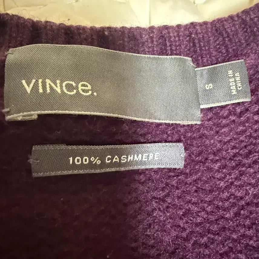 [BUNJANG] Cashmere V-Neck Knit Burgundy / 빈스 100프로 캐시미어  V넥 니트 버건디색