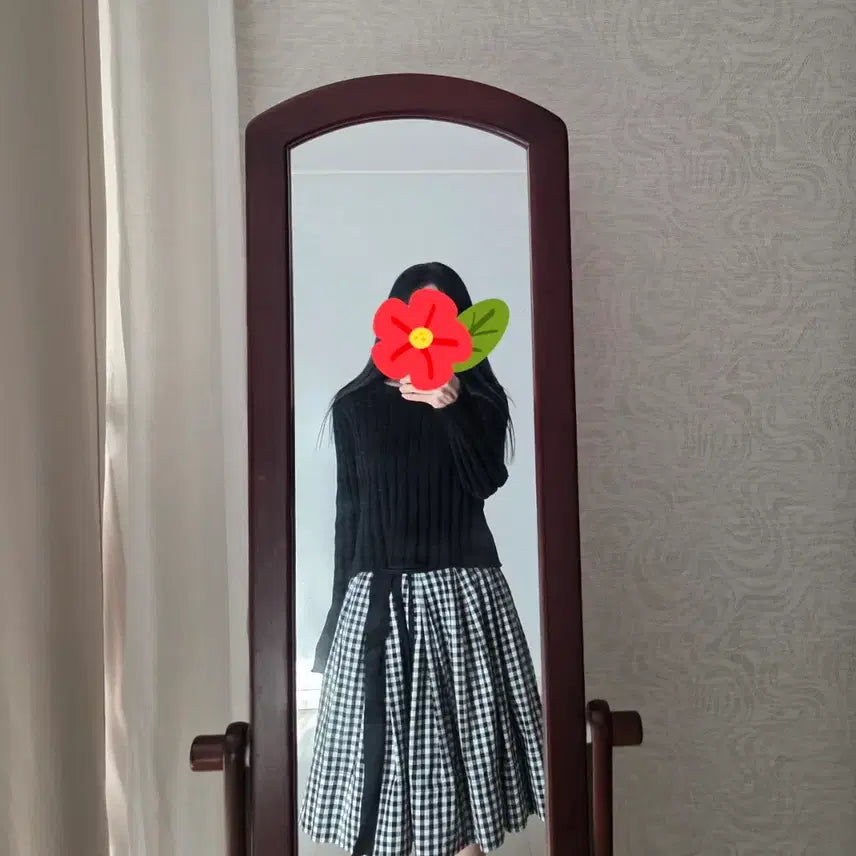 [BUNJANG] OZSECON Midi Checkered Flare Skirt Size S / 오즈세컨 미디 체크 플레어 스커트 사이즈s