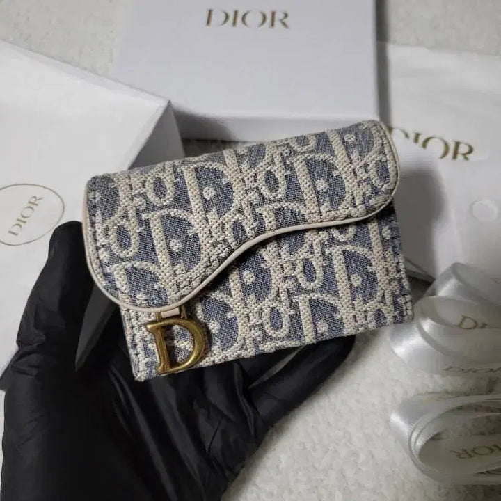 [BUNJANG] Dior Oblique Saddle Card Wallet / [25년식/한정판] 디올 오블리크 새들 카드지갑 라이트 비스킷