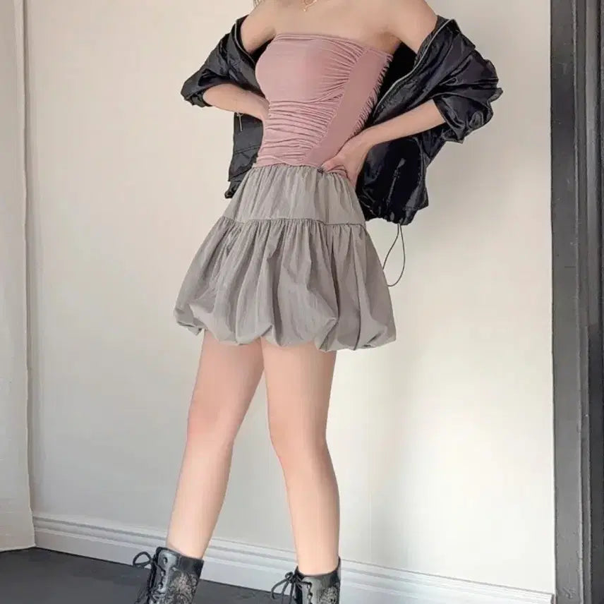 [BUNJANG] McDonald's Anorak Skirt Pants (Fog) / 팩더널드 아노락 머쉬룸 치마바지 (포그)