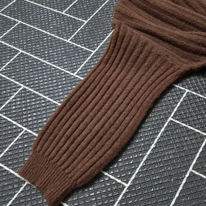 [BUNJANG] Knit Brown Turtleneck / [Free]  골지 터틀넥 니트 브라운