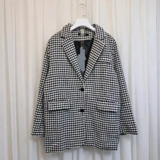 [BUNJANG] Houndstooth Check Women's Coat / 새)66 77 하운드체크 여성 코트 캐주얼 데일리 패션 데이트 빈티지