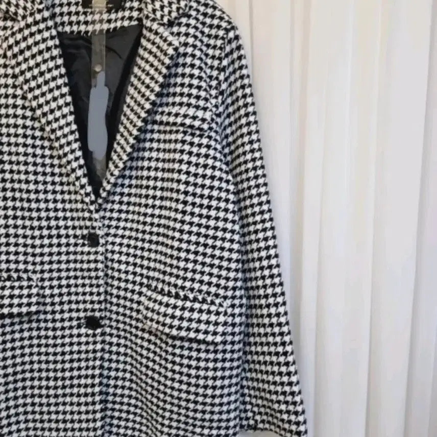[BUNJANG] Houndstooth Check Women's Coat / 새)66 77 하운드체크 여성 코트 캐주얼 데일리 패션 데이트 빈티지