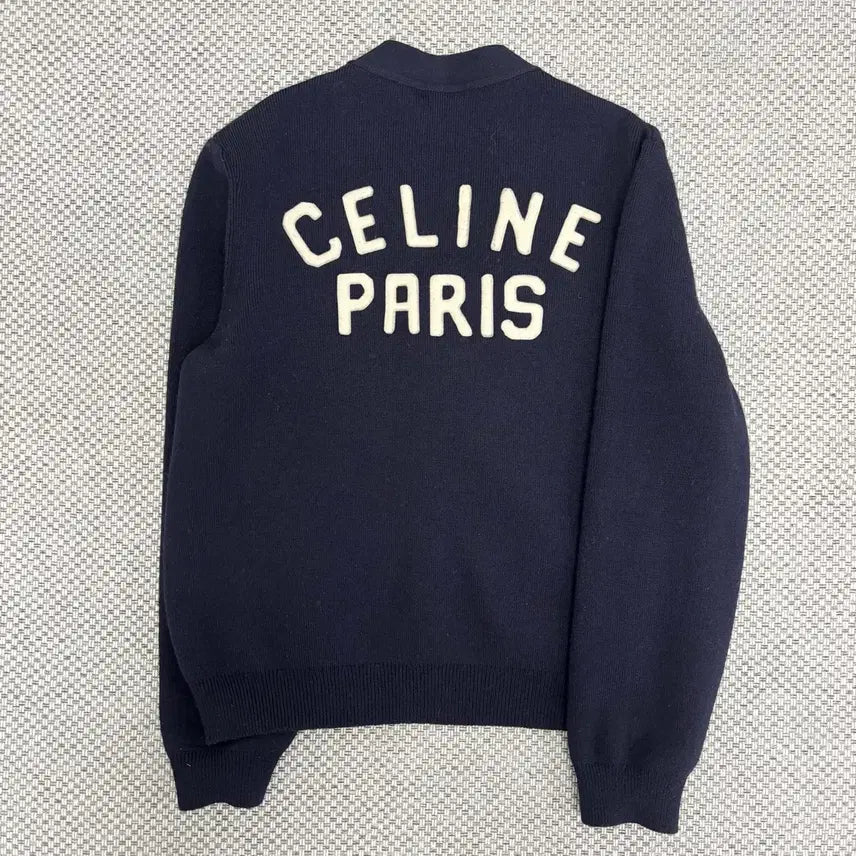 [BUNJANG] Celine Wool College Cardigan (XL, Navy) / [XL]셀린느 울 컬리지 가디건