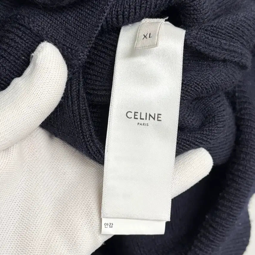 [BUNJANG] Celine Wool College Cardigan (XL, Navy) / [XL]셀린느 울 컬리지 가디건