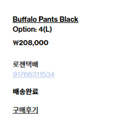 [BUNJANG] Hatching Room Buffalo Pants Black (4) / [해칭룸] 버팔로 팬츠 블랙(4)