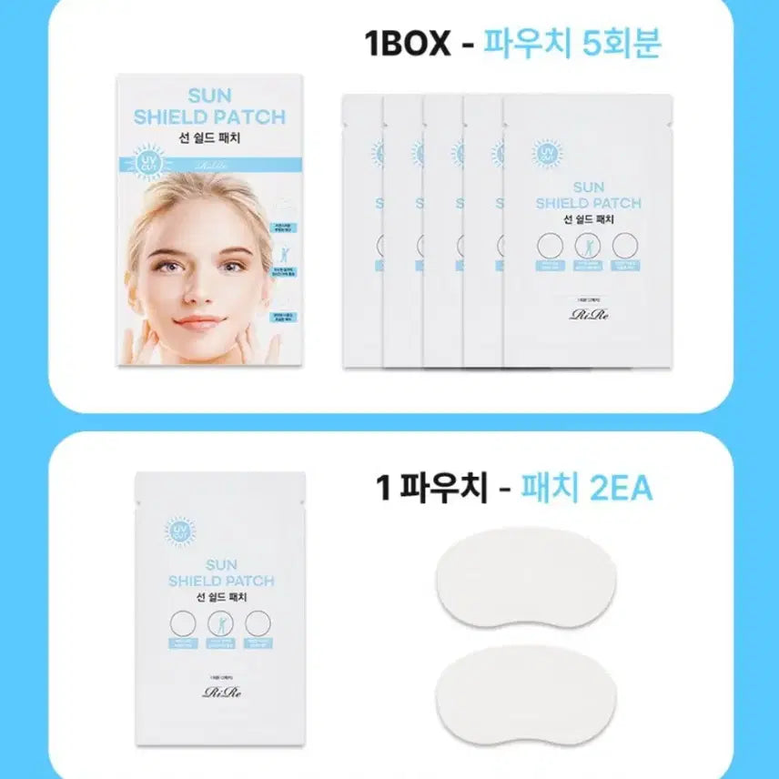 [BUNJANG] Rire Sun Shield Patch (5 Uses) / 새상품.리르 선쉴드패치 5회분 자외선차단 선패치