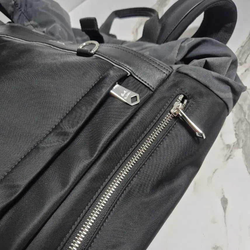 [BUNJANG] Paul Smith Black Roll Top Camo Backpack / (정품) 폴스미스 블랙 롤탑 카모 백팩