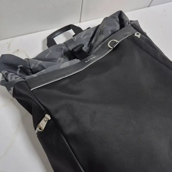 [BUNJANG] Paul Smith Black Roll Top Camo Backpack / (정품) 폴스미스 블랙 롤탑 카모 백팩