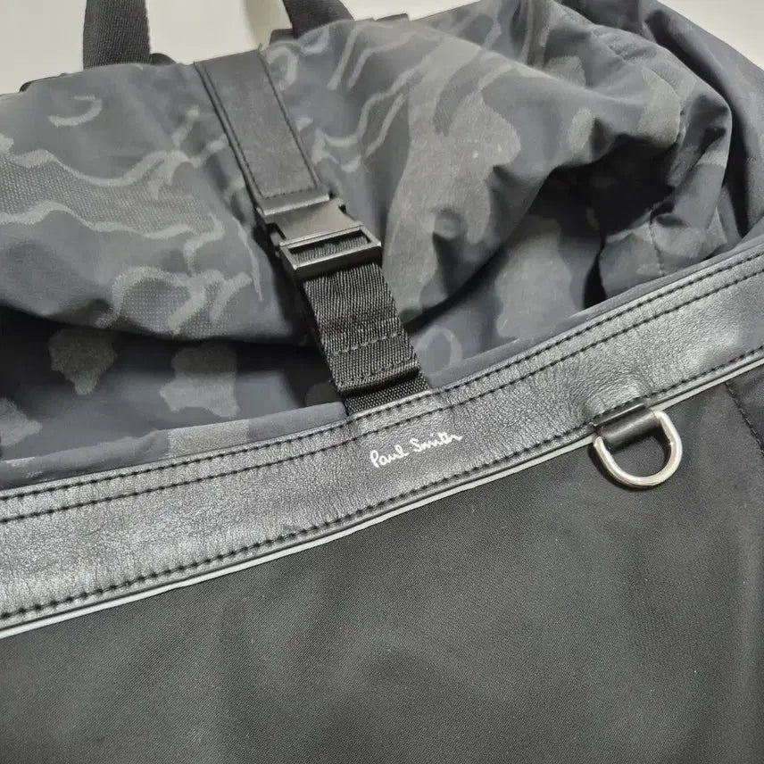 [BUNJANG] Paul Smith Black Roll Top Camo Backpack / (정품) 폴스미스 블랙 롤탑 카모 백팩