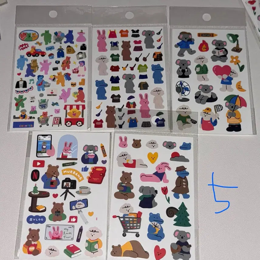 [BUNJANG] Assorted Sticker Sheets Bundle / 다꾸 다이어리 스티커 씰스티커 50장 처분해요!!