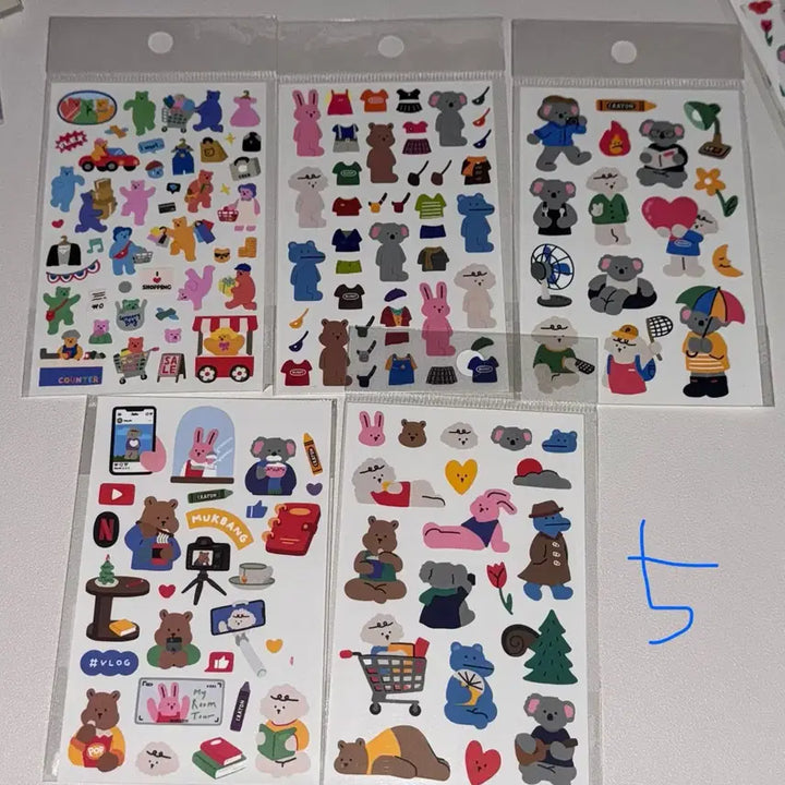 [BUNJANG] Assorted Sticker Sheets Bundle / 다꾸 다이어리 스티커 씰스티커 50장 처분해요!!