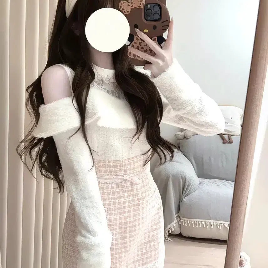 [BUNJANG] SNSD Tweed Pink Mini Dress / 스나계 트위드 핑크 미니 원피스 양산형 지뢰계