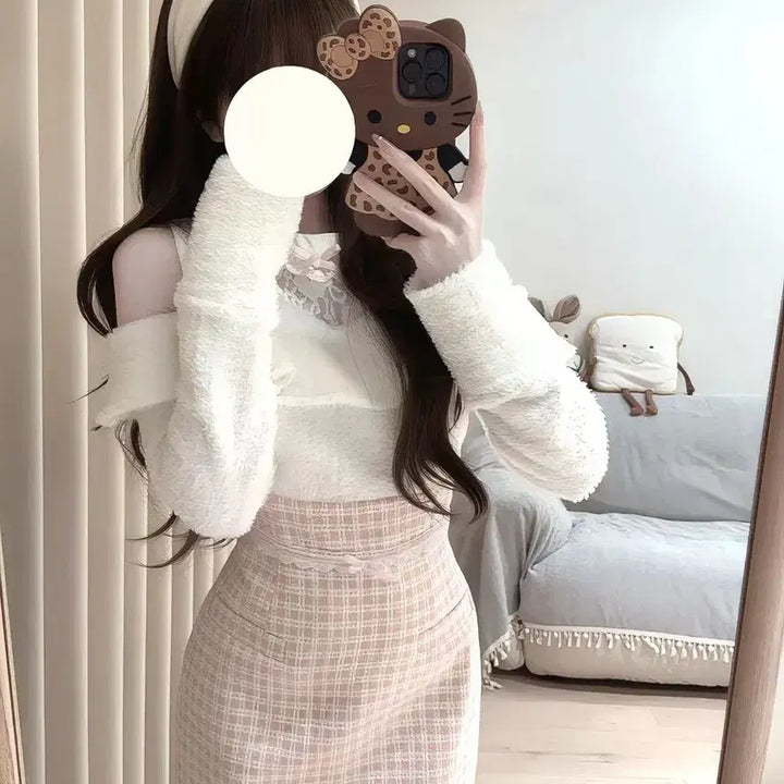 [BUNJANG] SNSD Tweed Pink Mini Dress / 스나계 트위드 핑크 미니 원피스 양산형 지뢰계