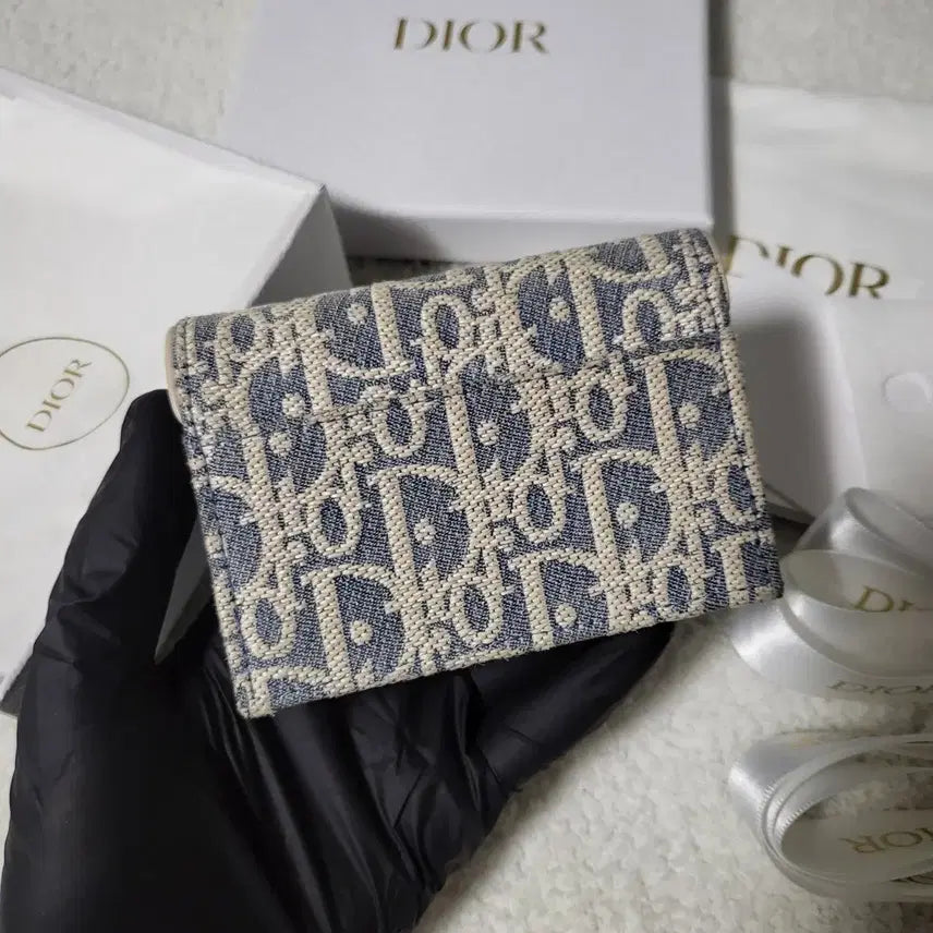 [BUNJANG] Dior Oblique Saddle Card Wallet Light Biscuit / [25년식/한정판] 디올 오블리크 새들 카드지갑 라이트 비스킷