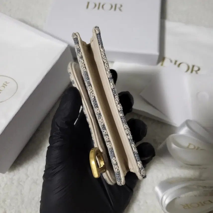 [BUNJANG] Dior Oblique Saddle Card Wallet Light Biscuit / [25년식/한정판] 디올 오블리크 새들 카드지갑 라이트 비스킷