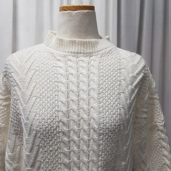 [BUNJANG] Vintage Mori Girl Half-neck Knit Top / 빈티지 모리걸 하구미룩 반폴라 긴팔 니트 티셔츠 여F C1240