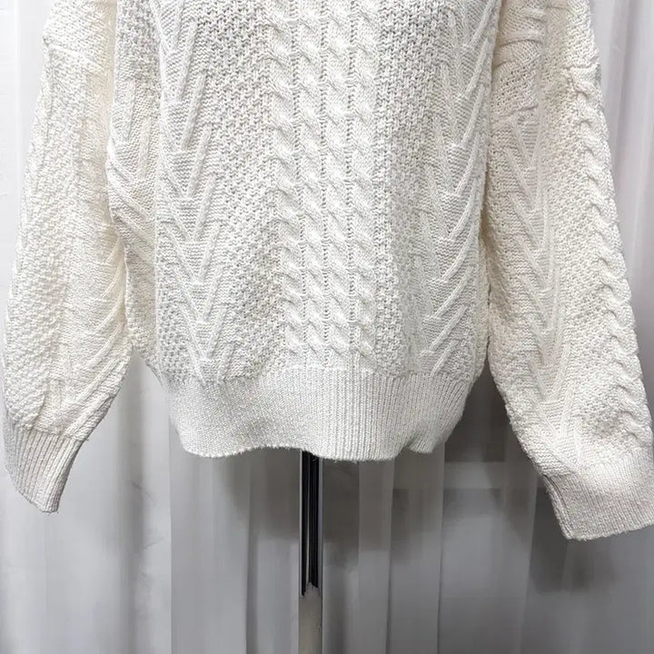 [BUNJANG] Vintage Mori Girl Half-neck Knit Top / 빈티지 모리걸 하구미룩 반폴라 긴팔 니트 티셔츠 여F C1240