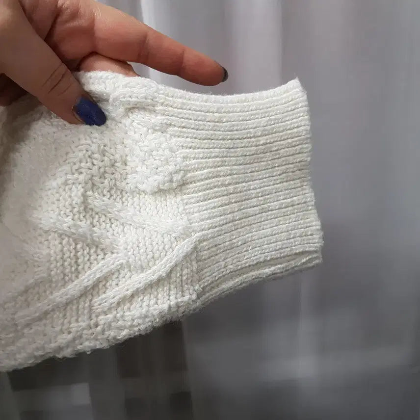 [BUNJANG] Vintage Mori Girl Half-neck Knit Top / 빈티지 모리걸 하구미룩 반폴라 긴팔 니트 티셔츠 여F C1240