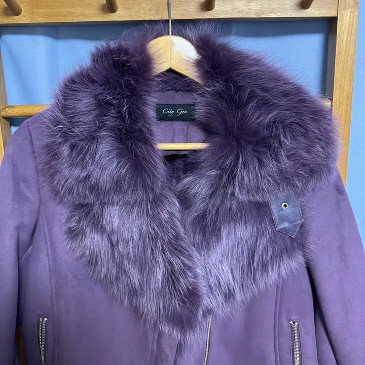 [BUNJANG] City Gee Women's Faux Fur Mouton Violet 55 / City Gee 여성 퍼 무스탕 바이올렛 55