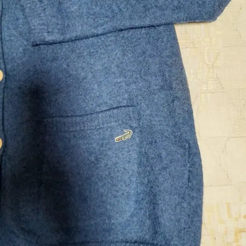[BUNJANG] Crocodile Blue Wool Knit Cardigan L / 크로커다일 블루 니트 울100% 가디건 L