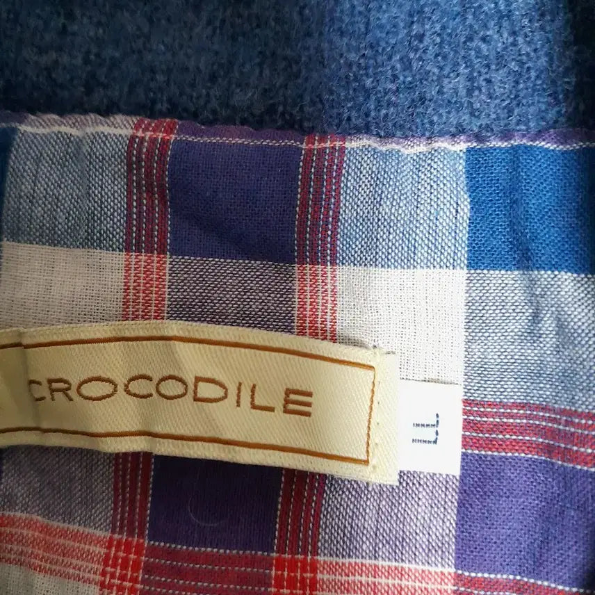 [BUNJANG] Crocodile Blue Wool Knit Cardigan L / 크로커다일 블루 니트 울100% 가디건 L