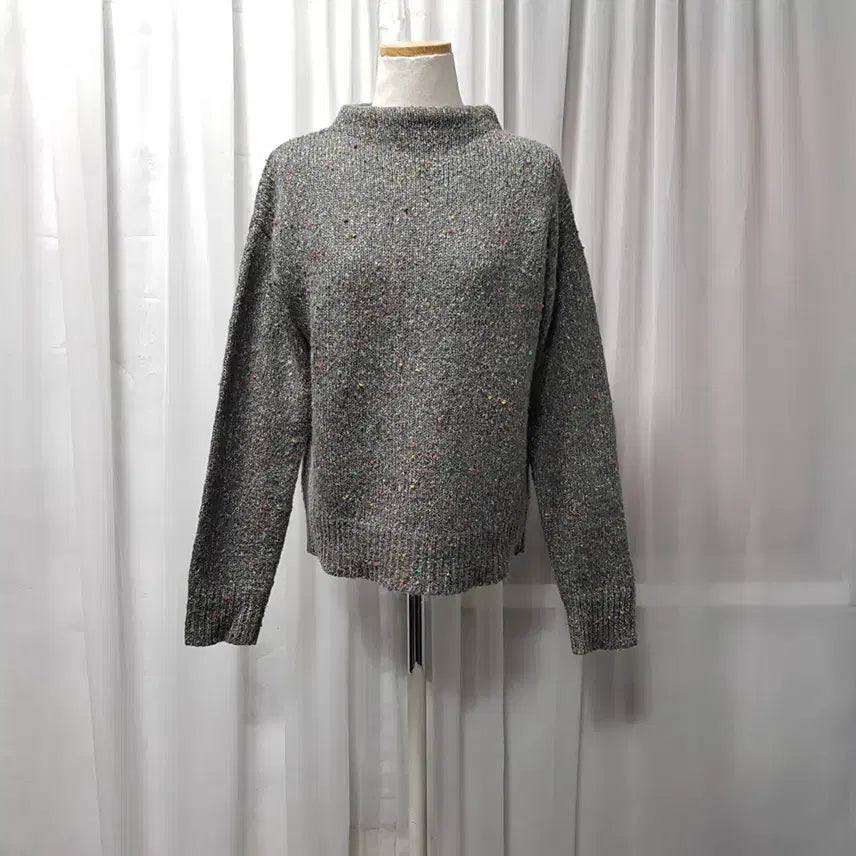 [BUNJANG] Vintage Knit Top / 빈티지 반폴라 루즈핏 털 뽀글이 긴팔 울 니트 티셔츠 여M C1253