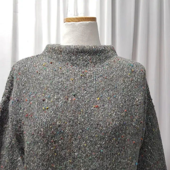 [BUNJANG] Vintage Knit Top / 빈티지 반폴라 루즈핏 털 뽀글이 긴팔 울 니트 티셔츠 여M C1253