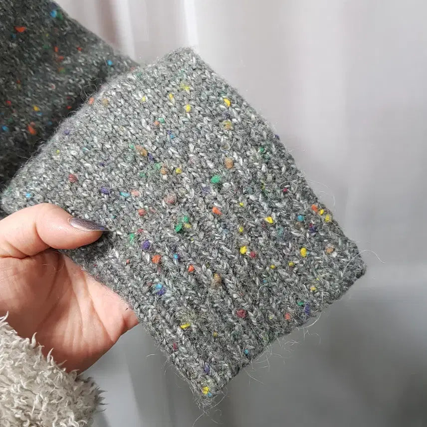 [BUNJANG] Vintage Knit Top / 빈티지 반폴라 루즈핏 털 뽀글이 긴팔 울 니트 티셔츠 여M C1253