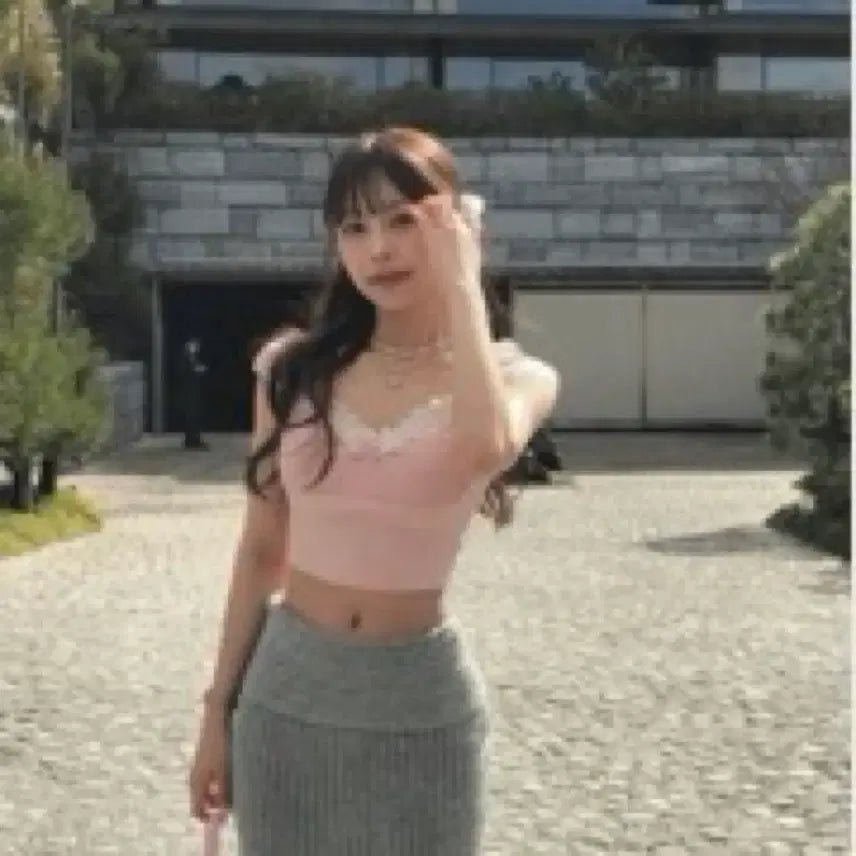 [BUNJANG] Cloud Emotion Ponopono Pink Lace Top / 클라우드이모션 포노포노 핑크 레이스 TOP