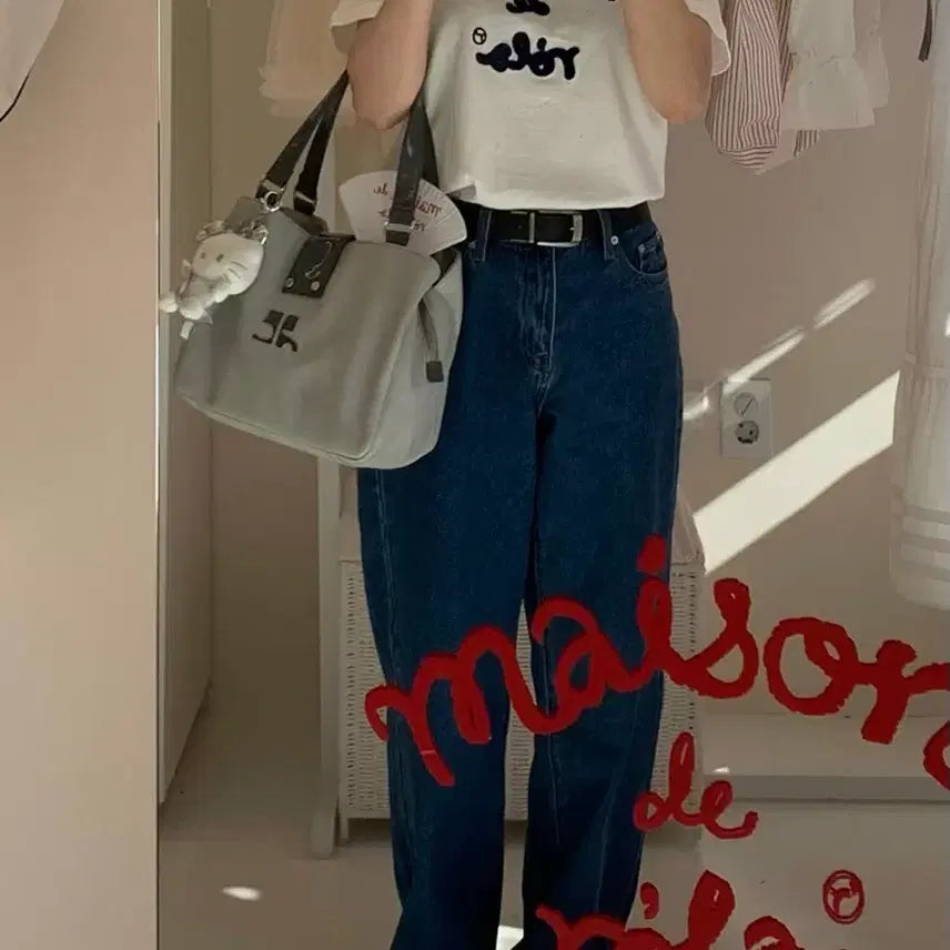 [BUNJANG] Courrèges Gray Leather Tote Bag / 꾸레쥬 그레이 레더 토트백