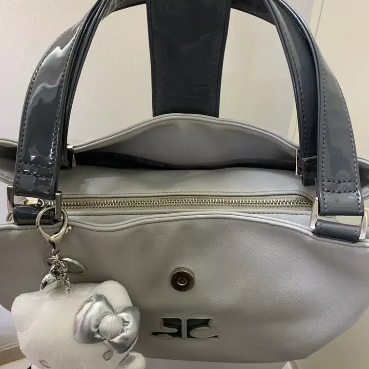 [BUNJANG] Courrèges Gray Leather Tote Bag / 꾸레쥬 그레이 레더 토트백