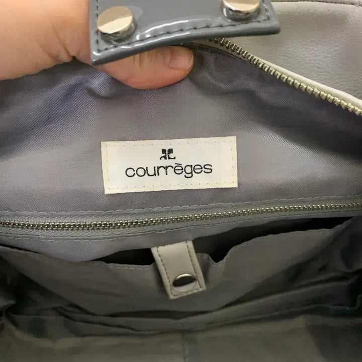 [BUNJANG] Courrèges Gray Leather Tote Bag / 꾸레쥬 그레이 레더 토트백