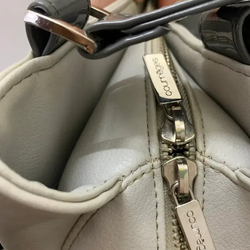 [BUNJANG] Courrèges Gray Leather Tote Bag / 꾸레쥬 그레이 레더 토트백