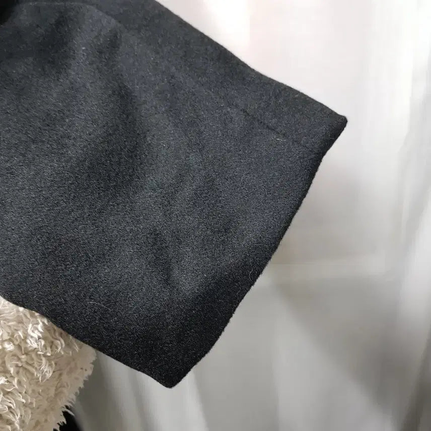 [BUNJANG] Cashmere Wool Long Coat / 빈티지 검정 캐시미어100 럭셔리 울 모직 싱글 롱 코트 여L C1270