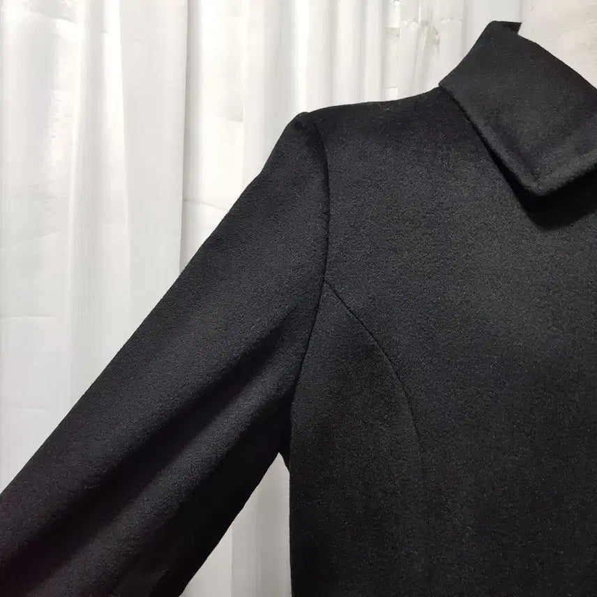 [BUNJANG] Cashmere Wool Long Coat / 빈티지 검정 캐시미어100 럭셔리 울 모직 싱글 롱 코트 여L C1270