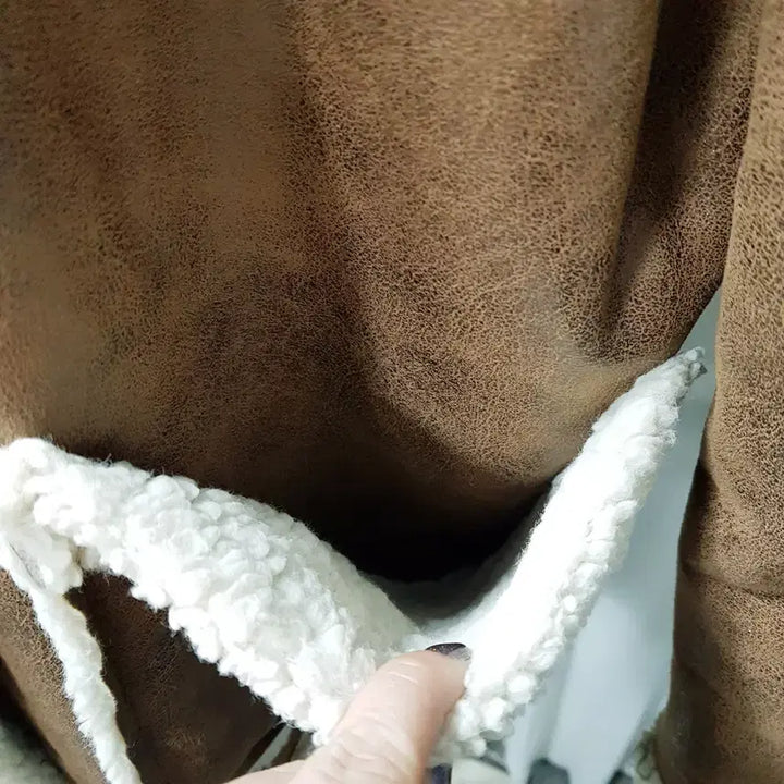 [BUNJANG] Oversized Sherpa-Lined Jacket (Women's M) / 빈티지 오버핏 박시 양털 긴팔 무스탕 자켓 여M C1277