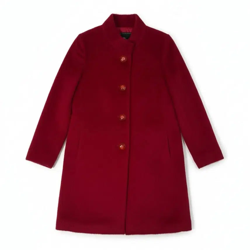 [BUNJANG] Oversized Wool Button Coat - Red / [55/55~66] 울 버튼 오버핏 코트 레드