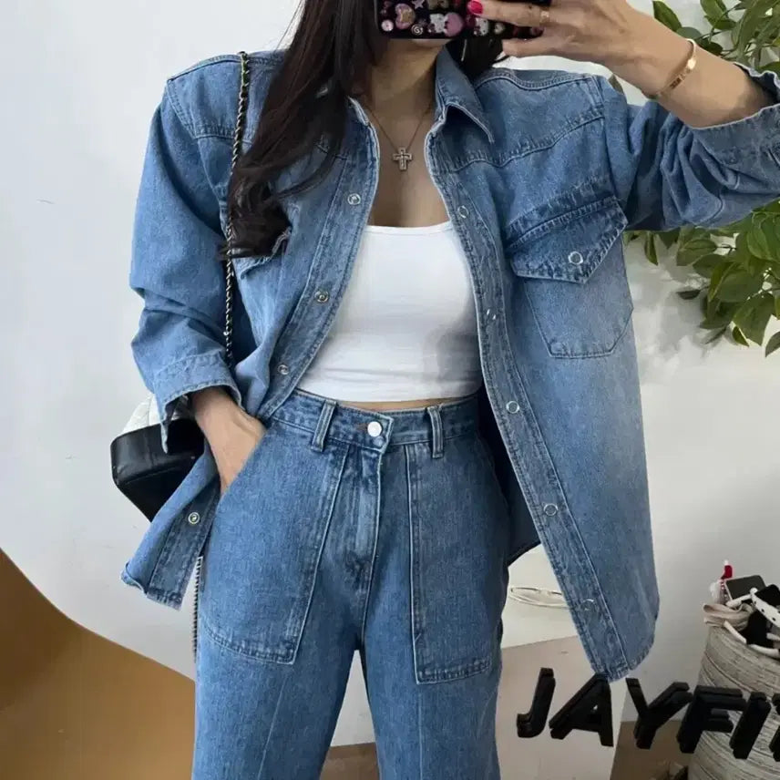 [SOLD OUT] 럭셜데님셔츠 데님팬츠 셋업세트