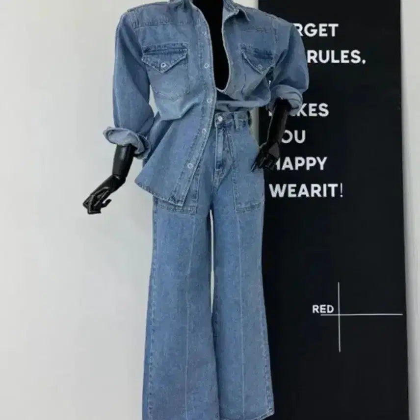 [SOLD OUT] 럭셜데님셔츠 데님팬츠 셋업세트