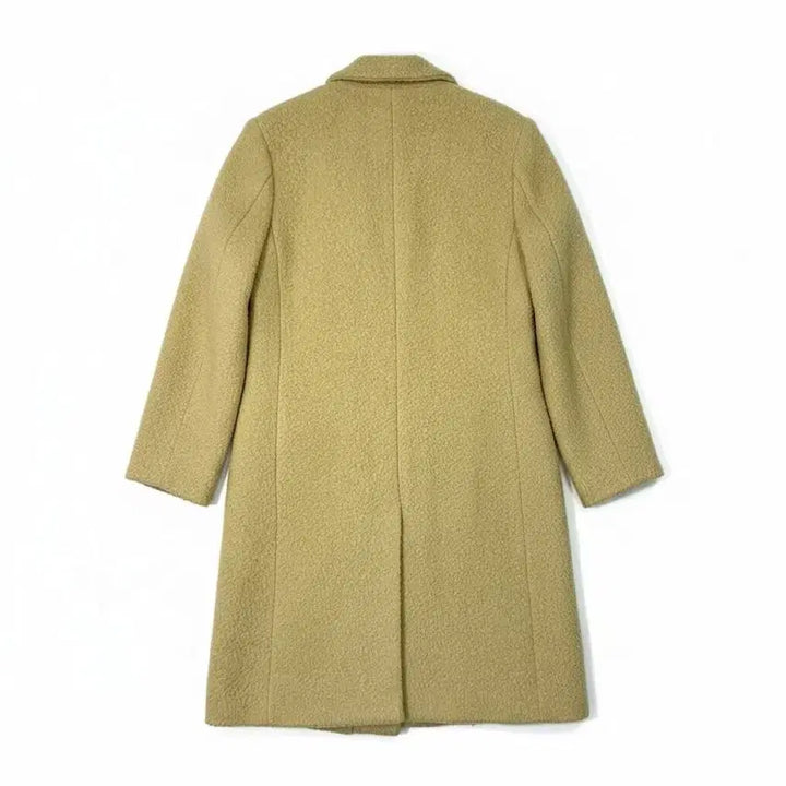 [BUNJANG] Double-Breasted Wool Long Coat - Yellow / [F/66~77] 더블버튼 울 롱코트 옐로우