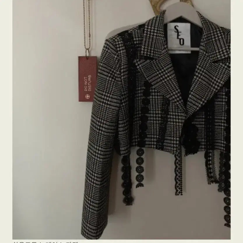 [BUNJANG] seooocookie Houndstooth Lace Jacket (S) / seooocookie 하운드투스 레이스 자켓 s