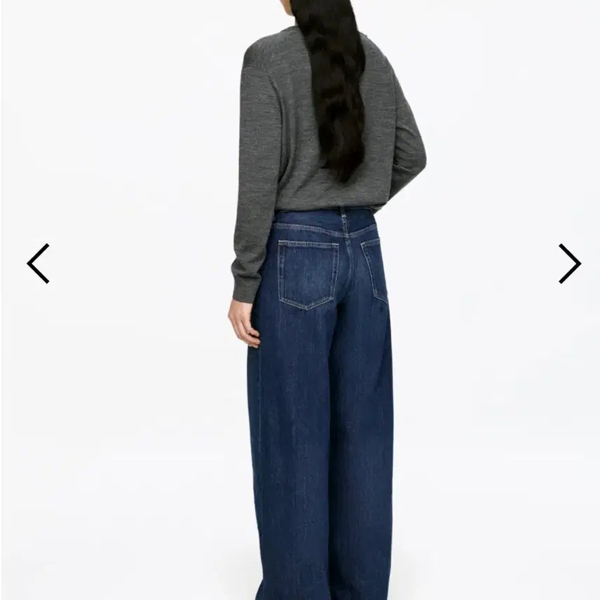 [BUNJANG] Arket Denim Wide Mid-Rise Jeans / 아르켓 데님와이드여자미드라이즈 진청중청 팬츠