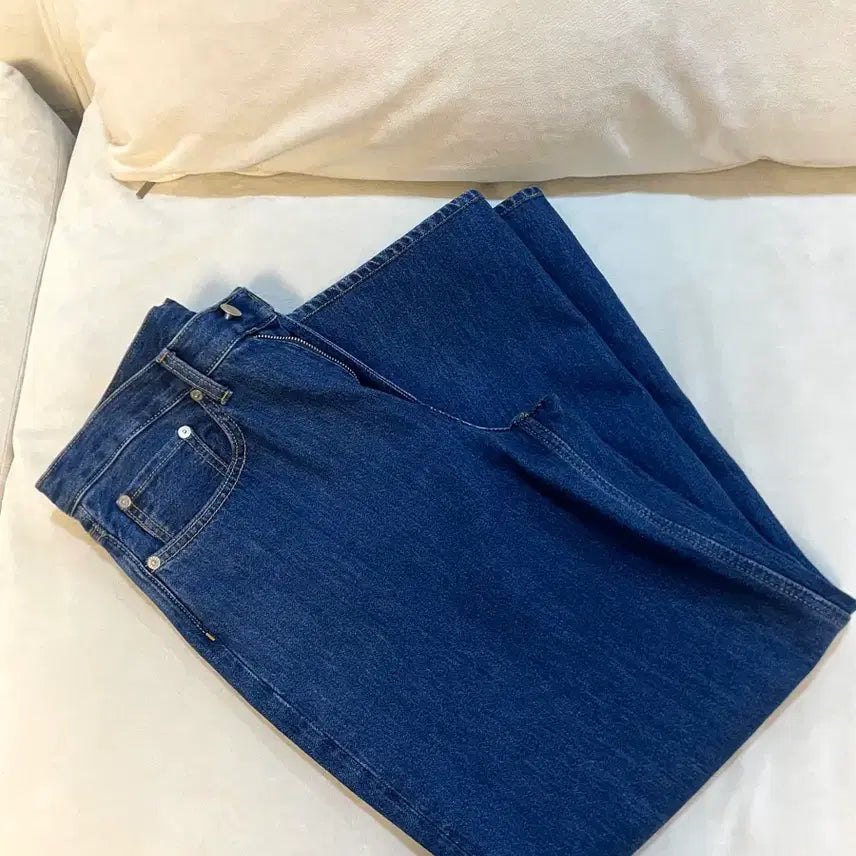 [BUNJANG] Arket Denim Wide Mid-Rise Jeans / 아르켓 데님와이드여자미드라이즈 진청중청 팬츠