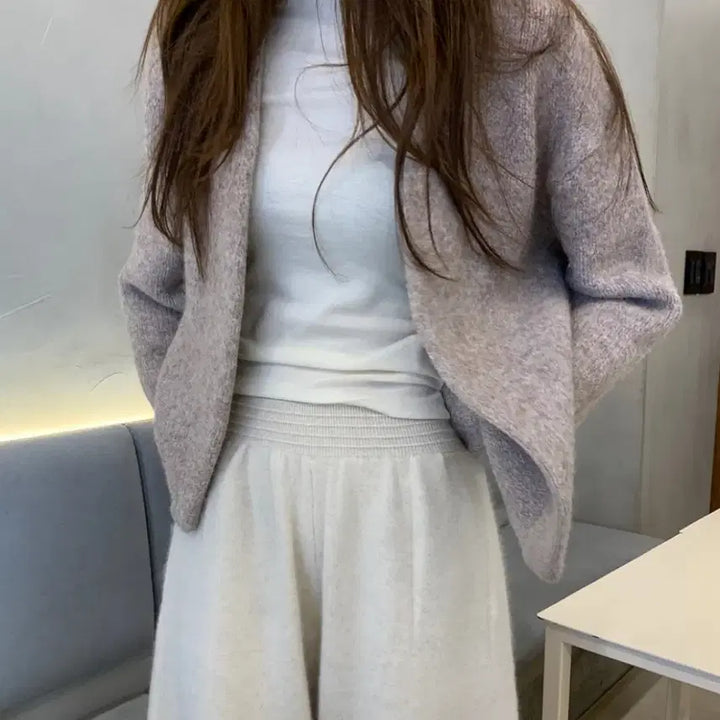 [BUNJANG] Frost J Hair Shawl Cardigan / 프로스트제이 헤어 숄 가디건