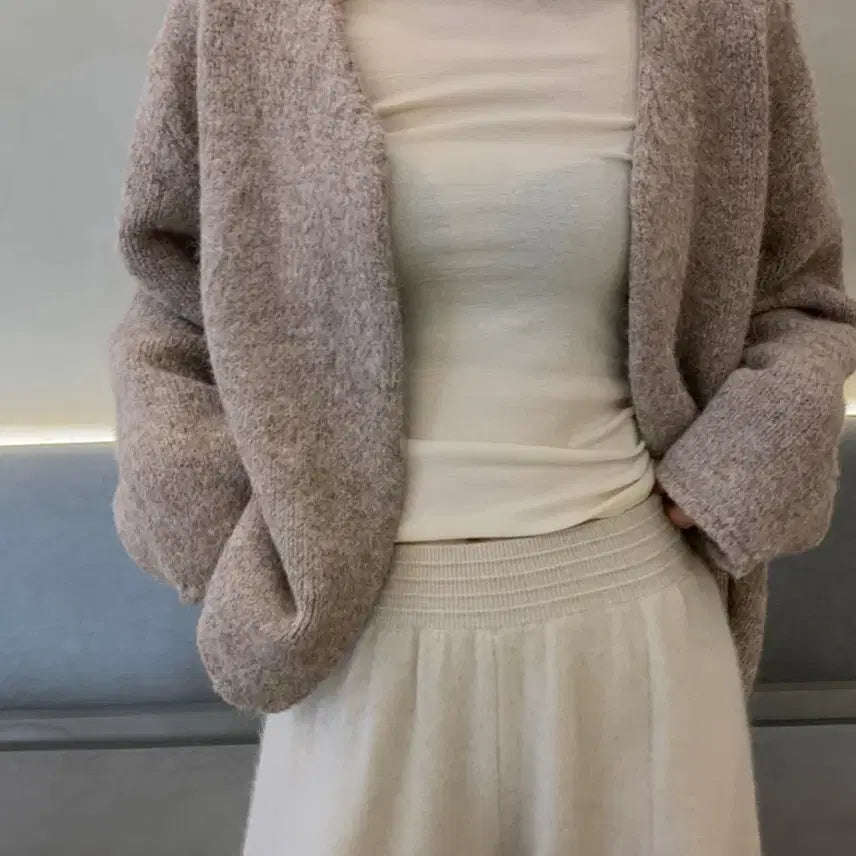 [BUNJANG] Frost J Hair Shawl Cardigan / 프로스트제이 헤어 숄 가디건