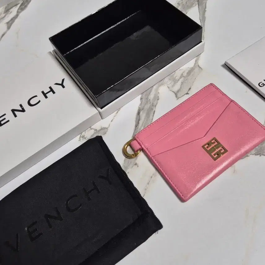 [BUNJANG] Givenchy 4G Card Holder / (정품)지방시 핑크색 레더 4G 카드지갑 홀더