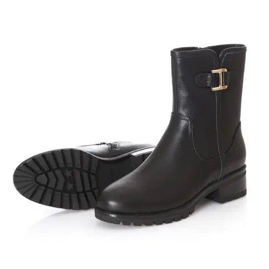 [BUNJANG] Elcanto LCWH95U24C Black Goat Leather Half Boots / 235 엘칸토 여성 기모 하프부츠 LCWH95U24C 블랙 염소가죽